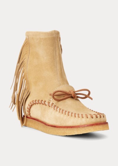 Botas Polo Ralph Lauren Mujer Marrom - Channing Fringe Mid-Rise - XRFPO6917